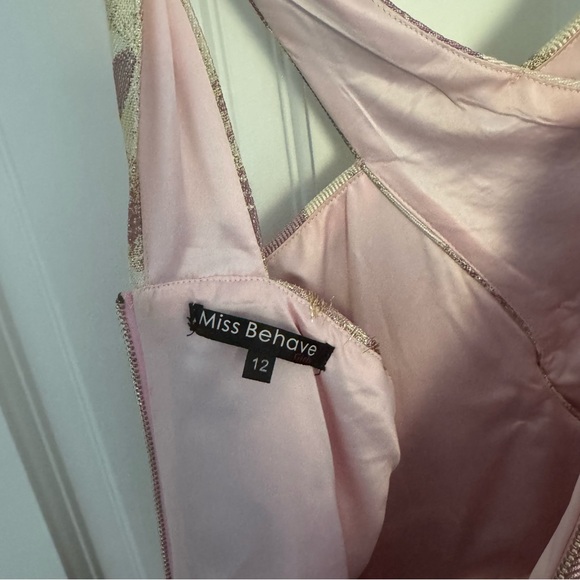 Miss Behave Girls Floral Kids Dress in Pink, Cream & Gold. Size 12 Nordstrom - Picture 6 of 8